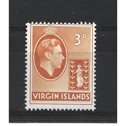 BritishVirginIslands.SG115 3d Badge of the Colony (Orange).Paper Unkd.MM.Oct24b