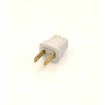 Leviton 123-7 Non-Polarized Easy Wire Plug, 125 V, 10 A, 2 P, 2 W, No Size, Whit