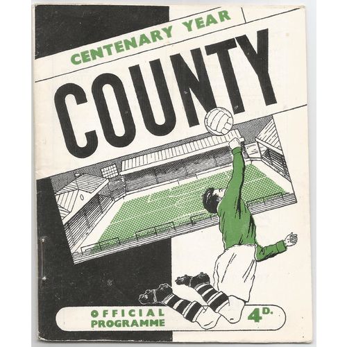 1961-62 NOTTS COUNTY v PORTSMOUTH Reasonably Good Condition - Neat Team Changes