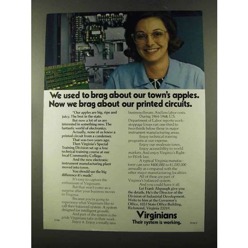 1973 Virginia Industrial Development Ad - Brag About