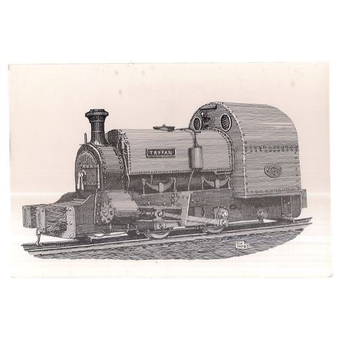 'TRYFAN' MOEL TRYFAN SLATE & SLAB Co engine unused vintage postcard #