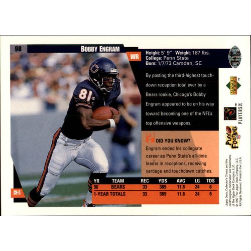 1997 Collector's Choice Football Bobby Engram #98