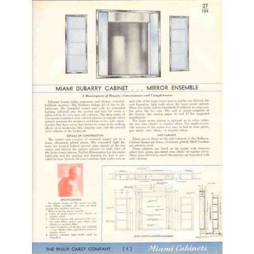 philip carey company 1938 miami cabinets bathroom vintage catalog