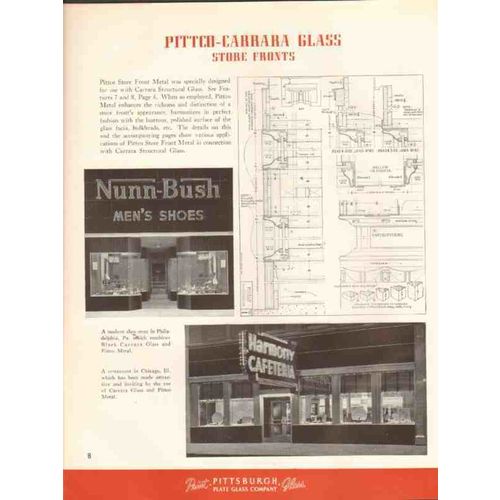 pittsburgh plate glass company 1938 store front metal vintage catalog