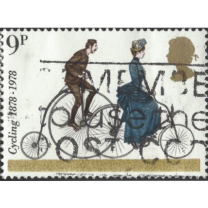 GB, ROAD, Penny-farthing and 1884 Safety Bike, white 1978, 9p