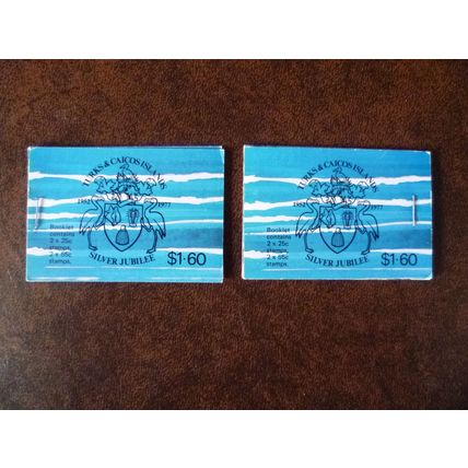 Turks Caicos Islands 1977 Silver Jubilee booklet pair mint stamps SG473-4