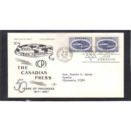 FDC Rose Craft 5c Press (Cachet-Typed/A) CV39390
