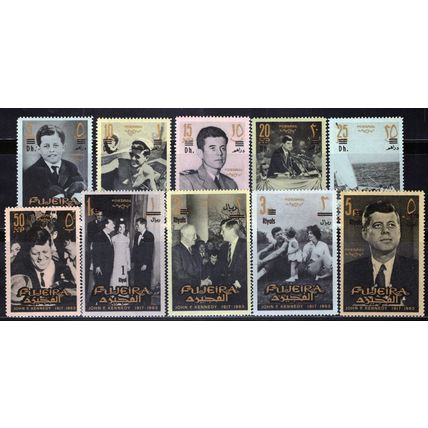 ZAYIX Fujeira 81-89 A MNH Ovpt John F. Kennedy Historical Figure 013123S32