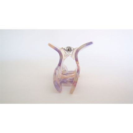 Lavender pink and mixed color marbled design hair claw clip for fine, thin hair