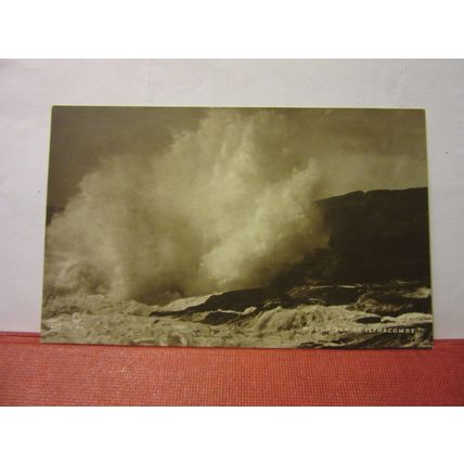 ROUGH SEAS AT ILFRACOMBE, DEVON unused antique postcard RP rotary series =