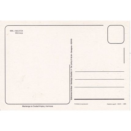 Galicia Horreos Spain Postcard unused VGC