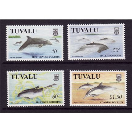 TUVALU 1998 DOLPHINS AND PORPOISES SET 4 VALS U/M MINT