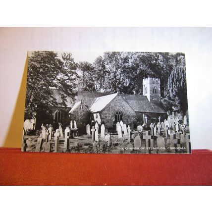 THE CHURCH, ST. MYLOR, CORNWALL unused vintage postcard RP =