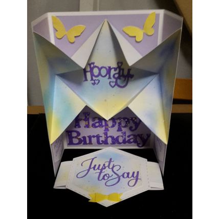 Crafty Krafters Unique Birthday Just to Say belly band butterfly bow pop ou