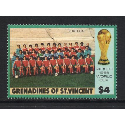 Grenadines of St. Vincent - 1986 - $4 World Cup Mexico '86 (Portugal), MNH