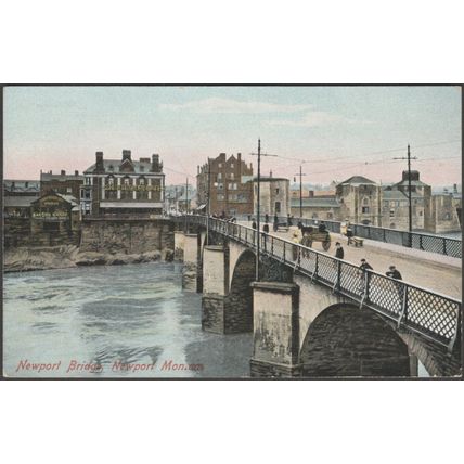 Newport Bridge, Newport, Monmouthshire, c.1905-10 - MJ Ridley Postcard