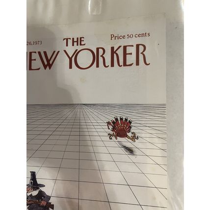 VTG The New Yorker Magazine Cover Only - Nov 26 1973 - Booth - Thanksgiving