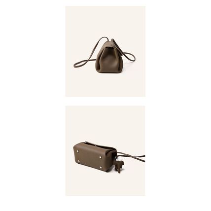 Genuine Leather Women Tote Bag Crossbody Bag Brown