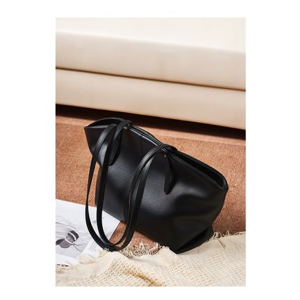 Genuine Leather Women Shoulder Purses and Handbags Black