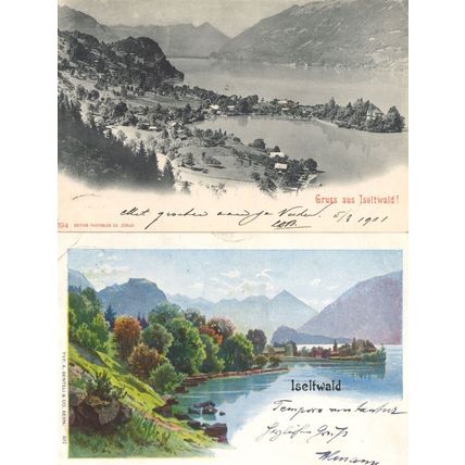 Gruss Aus Iseltwald Switzerland 2x Old Switzerland Postcard s