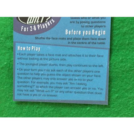 "Who am I?" game