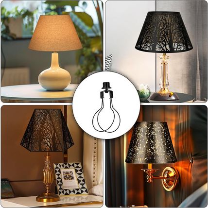2 Pack round Lamp Shade Light Bulb Clip Adapter, ALUCSET Lampshade Holder Clip o