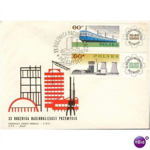 Poland FDC 1966 - SG 1632-1638 - 20th Ann Of Nationalization (Industry)
