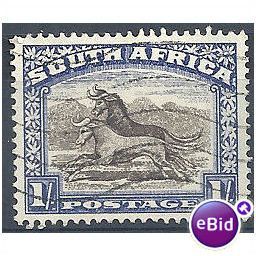 South Africa 1932. SG48 1/- Brown & Deep Blue Good/Fine Used.
