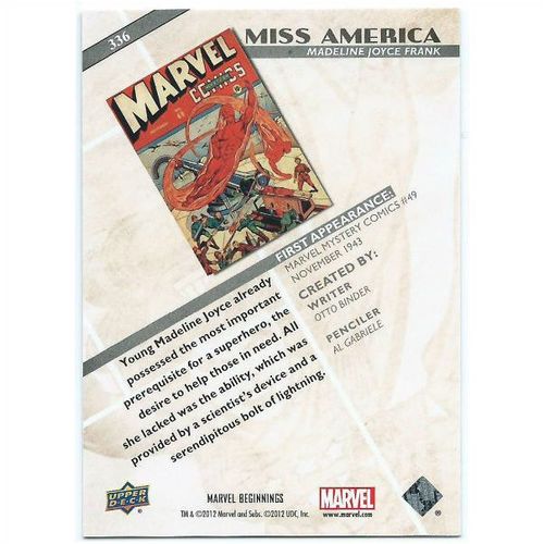 2012 Marvel Beginnings 2 - #336 - Miss America