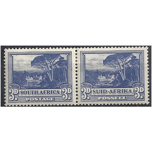South Africa 1950 SG117a 3d Blue Mounted Mint PAIR . . .