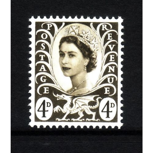 GREAT BRITAIN WALES 1968 SG W9 4d OLIVE SEPIA CENTRE BAND U/M MINT#2