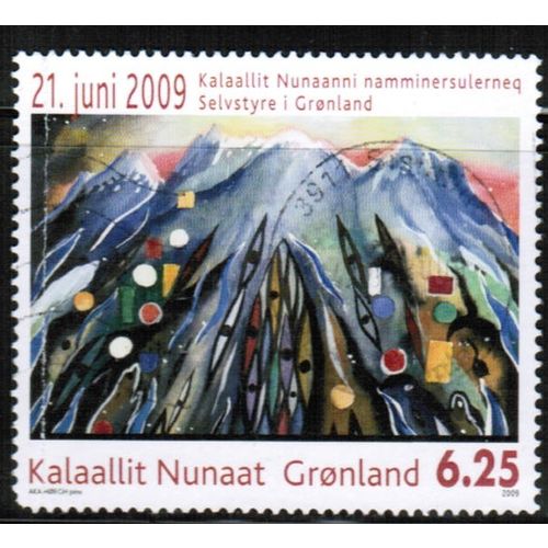 2009 Greenland Sc# 542 used - Self-Governance painting 6.25kr