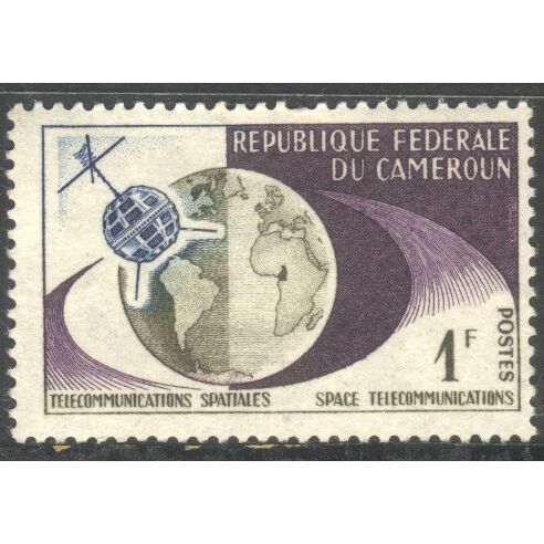 Cameroun 1963 - SG335 - 1f olive, violet & blue - Globe & "Telstar" - MH