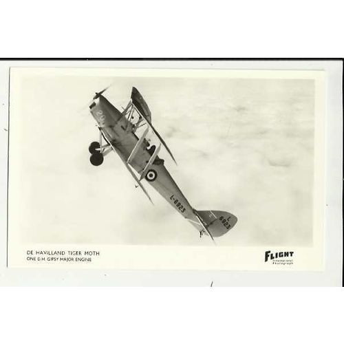 Aviation DE HAVILLAND TIGER MOTH Postcard by Flight International