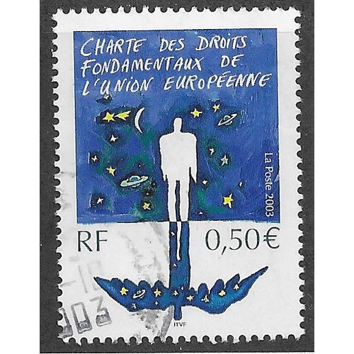 FRA 2003 50c 'HUMAN RIGHTS CHARTER' FINE USED (EBID56-048)