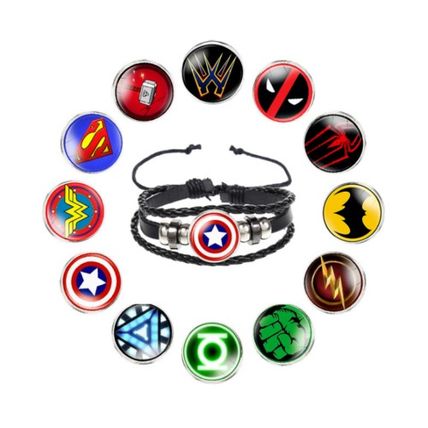 Cool Marvel Superhero Wristband Leather Wrist Bands Bracelet Strap UK Stock