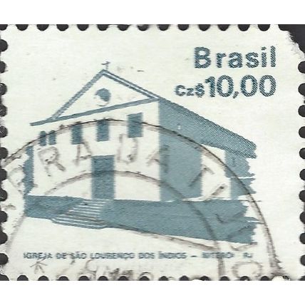 BRAZIL, St. Lawrence of the Indians church, Niteroi, blue 1987, 10cruz, #2