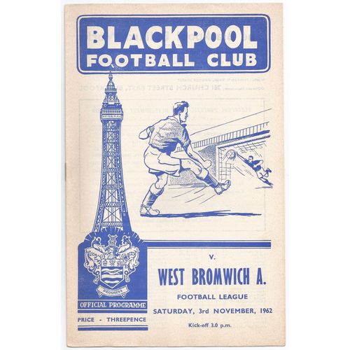 1962-63 BLACKPOOL v WEST BROMWICH ALBION (Excellent Condition - No Writing)