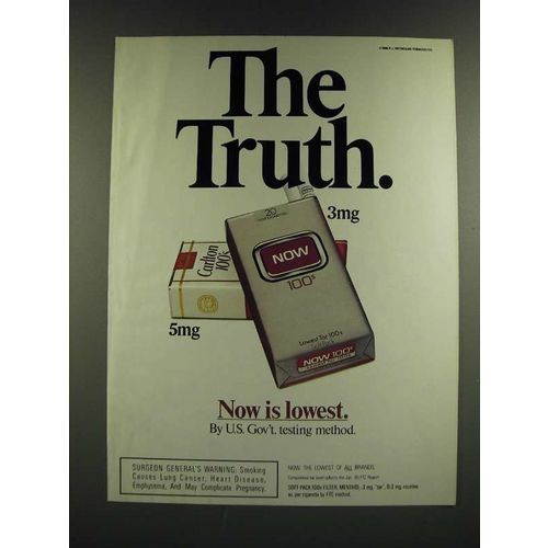 1986 Now Cigarettes Ad - The Truth