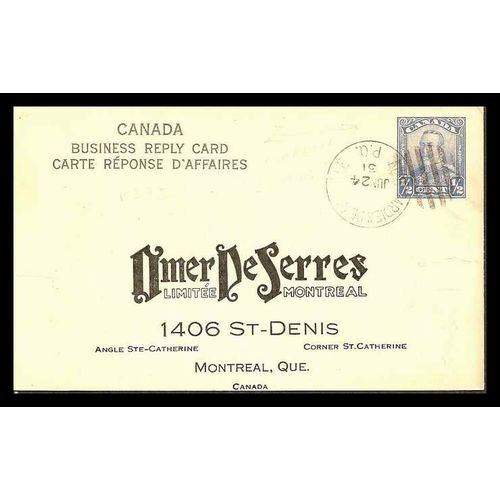 Canada #P37d Postal Card 1931 Quebec