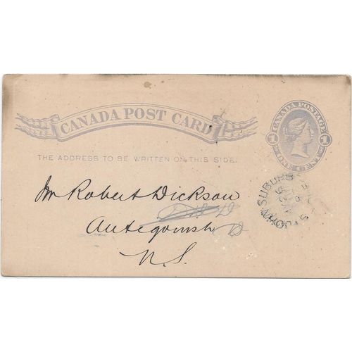 St. John Suburb, Quebec split ring cancel, 1887,
