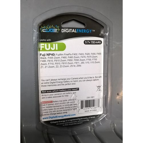 New Digital Energy 230-1661 3.7Volt 700mAh Li-ion Battery for Fujifilm NP40