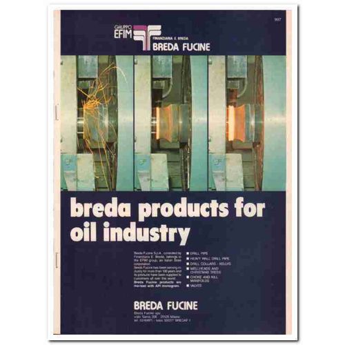 Breda Fucine 1983 Vintage Catalog Oil Finanziaria Industry Equipment