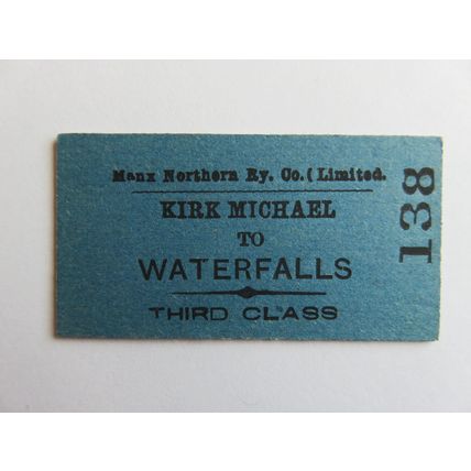 Isle of Man Manx Northern Railway Kirk Michael-Waterfalls Ticket #14