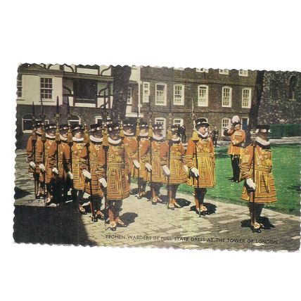 YEOMEN WARDERS, Tower of London unused postcard. by Lansdowne (b) =
