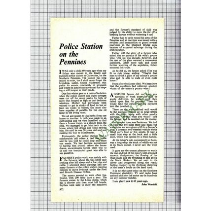 C5998) John Worsfold Carlecotes Police Station Penistone - 1975 Cutting