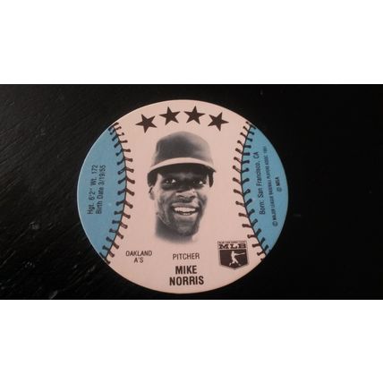 1981 MSA Disc Blank Back Mike Norris Excellent-Mint (6) Oakland Athletics