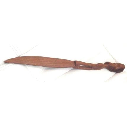 Vintage Tribal carved wooden letter opener 1970's-Vintage letter opener 1970's
