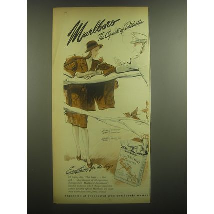 1945 Marlboro Cigarettes Advertisement - Marlboro the Cigarette of Distinction