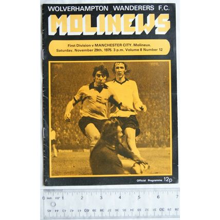 1975 programme Wolverhampton Wanderers v. Manchester City
